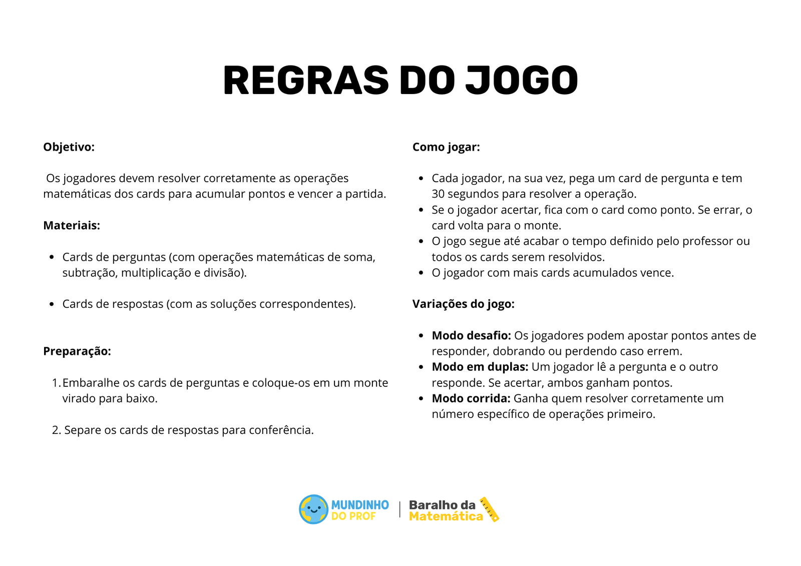 Baralho da Matemática - Imagem 2