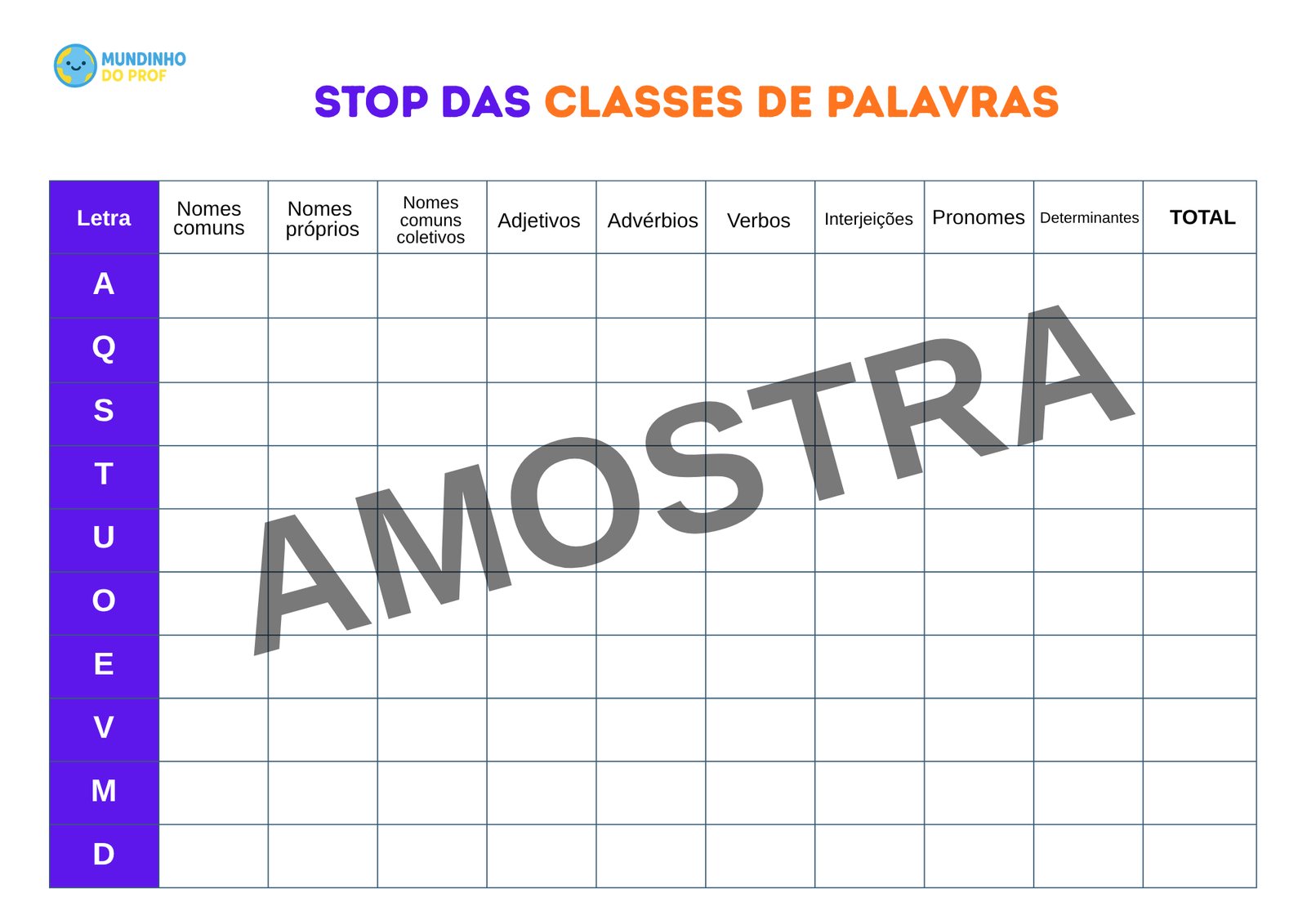 Stop das Classes de Palavras - Imagem 2